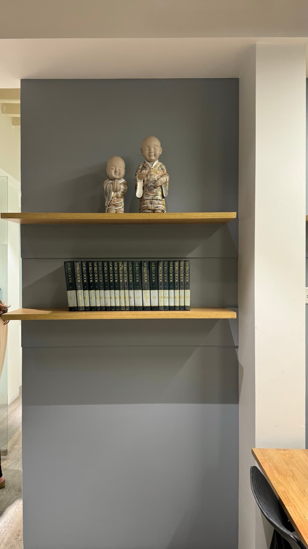 Library shelf detail inside the workspace